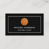 ブラックモダンスポーツプロフェッショナルバスケットボールコーチ 名刺 (正面)