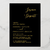 ブラックモダンス結婚フォイル招待状 箔招待状 (正面)