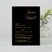 ブラックモダンス結婚フォイル招待状 箔招待状 (立ち正面)