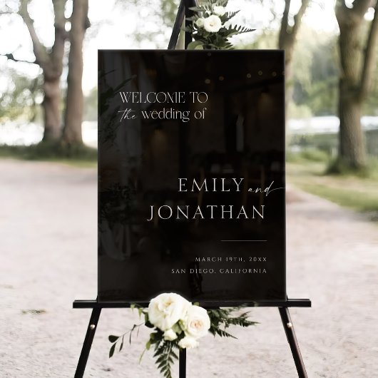 ブラックモダンズ結婚ウェルカム アクリルサイン