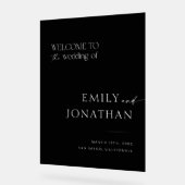 ブラックモダンズ結婚ウェルカム アクリルサイン (傾斜)