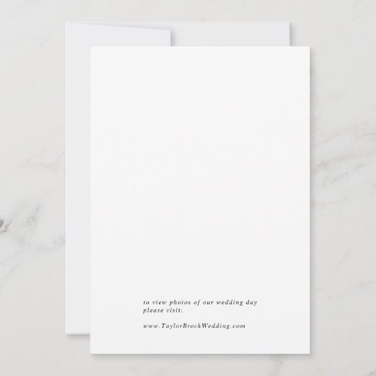 ブラックモダンタイポグラフィの駆け落ち発表 案内状 (裏面)