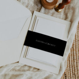 ブラックモダンタイポグラフィウェディングアレンジベリーバンド 招待状ベリーバンド