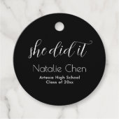 ブラックモダンタイポグラフィエレガント大学院 フェイバータグ (正面)