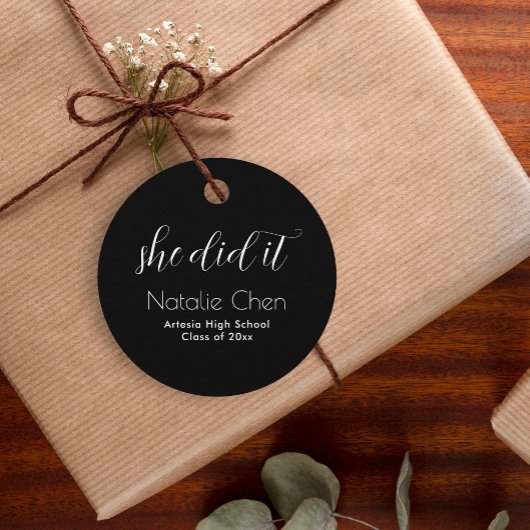 ブラックモダンタイポグラフィエレガント大学院 フェイバータグ