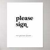 ブラックモダンタイポグラフィオルタナティブゲストブック ポスター (正面)