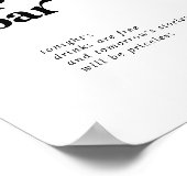 ブラックモダンタイポグラフィオープンバー標識 ポスター (角)