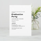 ブラックモダンタイポグラフィグラードパーティの招待状 招待状 (スタンド正面)