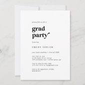 ブラックモダンタイポグラフィグラードパーティー 招待状 (正面)