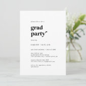 ブラックモダンタイポグラフィグラードパーティー 招待状 (スタンド正面)