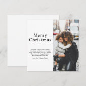 ブラックモダンタイポグラフィシック写真メリークリスマス シーズンカード (正面/裏面)