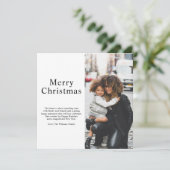 ブラックモダンタイポグラフィシック写真メリークリスマス シーズンカード (スタンド正面)