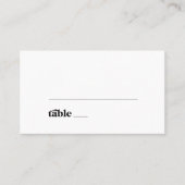 ブラックモダンタイポグラフィフラ結婚ット プレイスカード (正面)