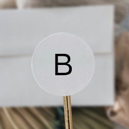 ブラックモダンタイポグラフィモノグラム封筒用シール ラウンドシール