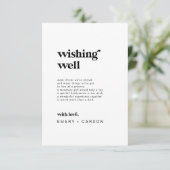 ブラックモダンタイポグラフィ結婚ズWishing Well Card エンクロージャーカード (スタンド正面)