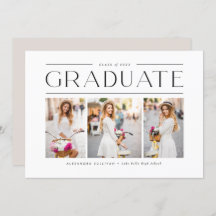 ブラックモダンタイポグラフィ3枚の写真卒業