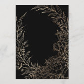 ブラックモダンタキシードゴールデンパンパスモノグラムリース 招待状 (裏面)