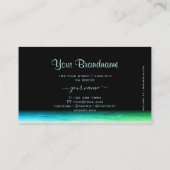 ブラックモダンティール（緑がかった色）ググラデーションリーンパターン付きロゴ 名刺 (裏面)