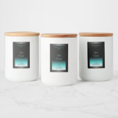 ブラックモダンティール（緑がかった色）グラデーション製品ラベルソフトグリッター フードラベル (ボトル)