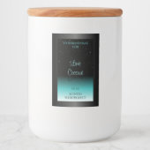 ブラックモダンティール（緑がかった色）グラデーション製品ラベルソフトグリッター フードラベル (正面)