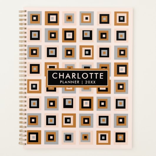 ブラックモダンテラコッタスクウェア2023プランナー プランナー手帳 (正面)