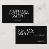 ブラックモダントレンディーエレガント 名刺 (正面/裏面)