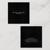 ブラックモダントレンディーチェックミニマルプロフェッショナル スクエア名刺 (正面/裏面)