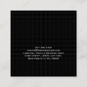 ブラックモダントレンディーチェックミニマルプロフェッショナル スクエア名刺 (裏面)