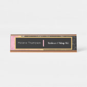 ブラックモダントレンディーピエレガントンク大理石スクリプト デスクネームプレート (正面)