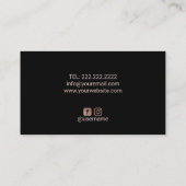 ブラックモダンドリップバラ金ゴールドラグジュアリーサロン&スパ 名刺 (裏面)