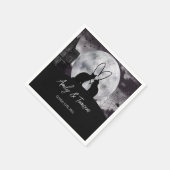 ブラックモダンハロウィ結婚ン婚約カスタム スタンダードカクテルナプキン (角)