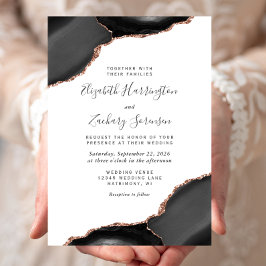 ブラックモダンバラ金ゴールドアゲートコーナ結婚ーズ 招待状