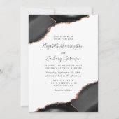 ブラックモダンバラ金ゴールドアゲートコーナ結婚ーズ 招待状 (正面)