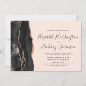 ブラックモダンバラ金ゴールドアゲート赤面結婚ズ 招待状 (正面)