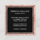 ブラックモダンバラ金ゴールドグリッターリップメイクアップアーティスト スクエア名刺 (裏面)