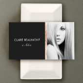 ブラックモダンバラ金ゴールドシークインサロンフォトカード 名刺