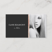 ブラックモダンバラ金ゴールドシークインサロンフォトカード 名刺 (正面)