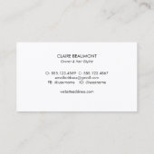 ブラックモダンバラ金ゴールドシークインサロンフォトカード 名刺 (裏面)