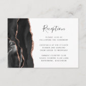 ブラックモダンバラ金ゴールド瑪瑙ウェディングレセプション エンクロージャーカード (正面)