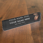 ブラックモダンビジネスフォトプロフェッショナルエグゼクティブ デスクネームプレート (側面)