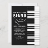 ブラックモダンピアノリサイタル招待状カード 招待状 (正面)