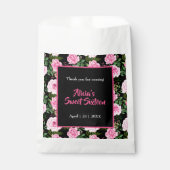 ブラックモダンピンクローゼスSweet sixteen誕生日 フェイバーバッグ (正面)