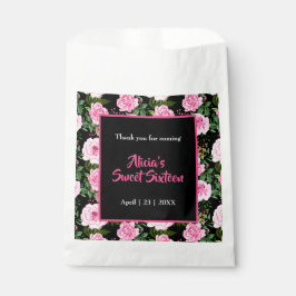 ブラックモダンピンクローゼスSweet sixteen誕生日 フェイバーバッグ