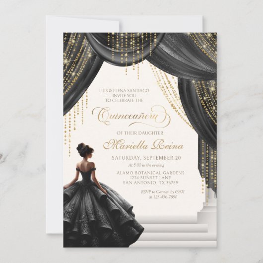 ブラックモダンフェ王室のイタレキンセアニェラ 招待状 (正面)