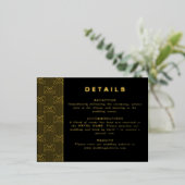 ブラックモダンフォイル詳細カード 箔招待状ポストカード (立ち正面)
