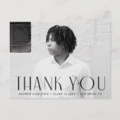 ブラックモダンフォトの卒業ありがとう ポストカード (正面)
