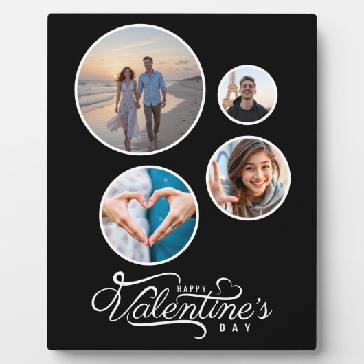ブラックモダンフォトコラージュValentine's Gift フォトプラーク (正面)