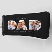 ブラックモダンフォトゴルフギフトパーソナライズされたforパパ ゴルフヘッドカバー (正面)