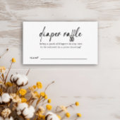 ブラックモダンフォントおむつラッフル エンクロージャーカード