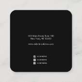 ブラックモダンフォントスはっきりしたクエアイヤリングディスプレイ スクエア名刺 (裏面)